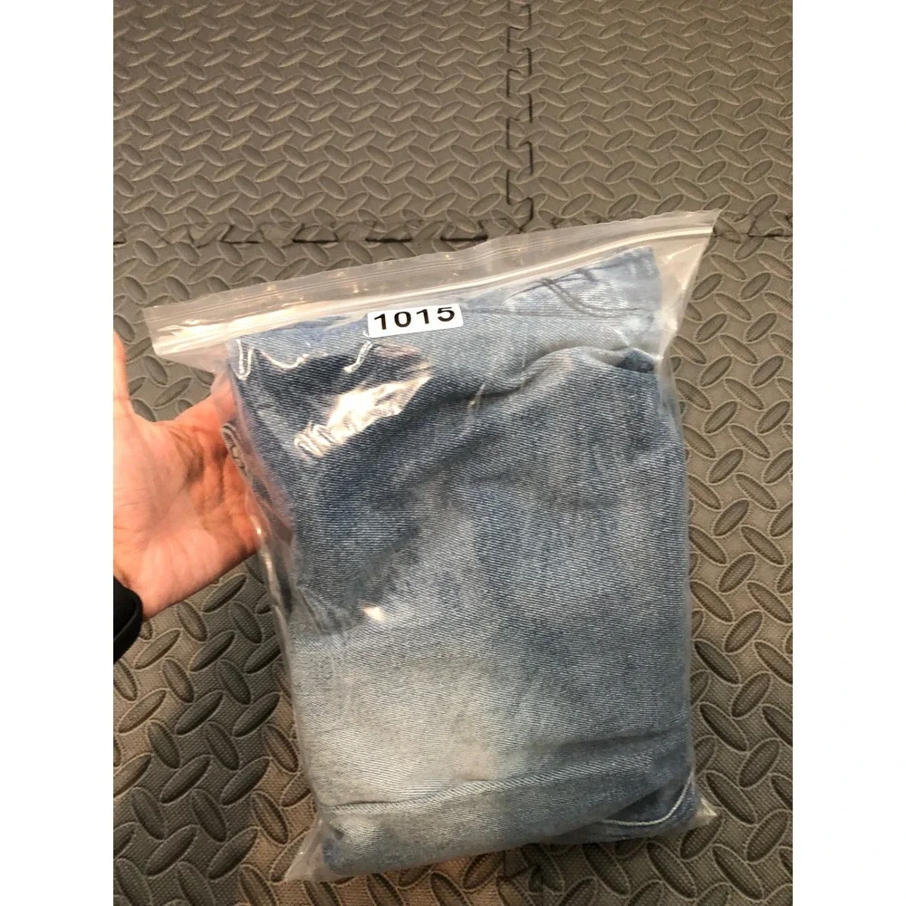 Good American Straight Leg Jeans Womens 28 Plus‎ Blue Raw Hem Stretch GCSNF144T